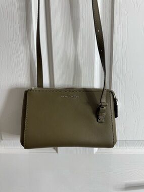 Marc Jacobs Olive Leather Crossbody with Adjustable Strap